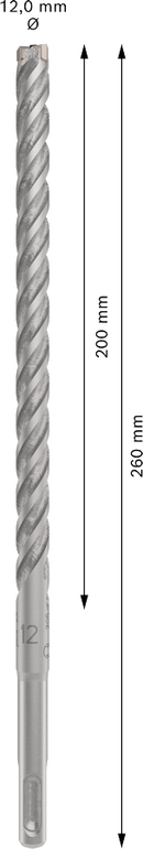 Bosch 2608833809 PRO SDS plus-5X Hammer Drill Bit For rotary hammer drills 12 x 200 x 260 mm