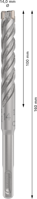 Bosch 2608833816 PRO SDS plus-5X Hammer Drill Bit For rotary hammer drills 14 x 100 x 160 mm