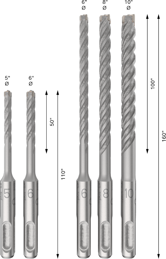 Bosch 2608833910 PRO SDS plus-5X Hammer Drill Bit Set For rotary hammer drills, For breakers