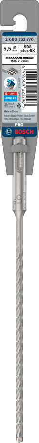 Bosch 2608833776 PRO SDS plus-5X Hammer Drill Bit For rotary hammer drills 5.5 x 150 x 210 mm