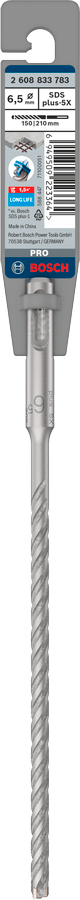 Bosch 2608833783 PRO SDS plus-5X Hammer Drill Bit For rotary hammer drills 6.5 x 150 x 210 mm