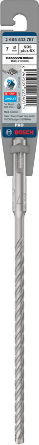Bosch 2608833787 PRO SDS plus-5X Hammer Drill Bit For rotary hammer drills 7 x 150 x 210 mm