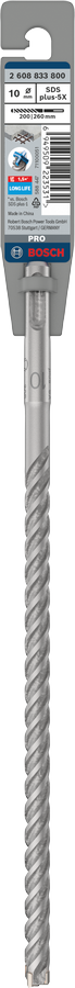 Bosch 2608833800 PRO SDS plus-5X Hammer Drill Bit For rotary hammer drills 10 x 200 x 260 mm