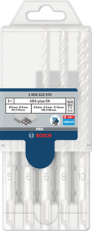 Bosch 2608833910 PRO SDS plus-5X Hammer Drill Bit Set For rotary hammer drills, For breakers