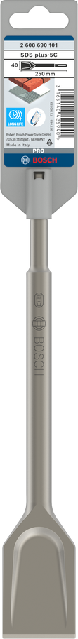 Bosch 2608690101 PRO SDS plus-5C Spade Chisel For rotary hammer drills, For breakers 40 x 250 mm