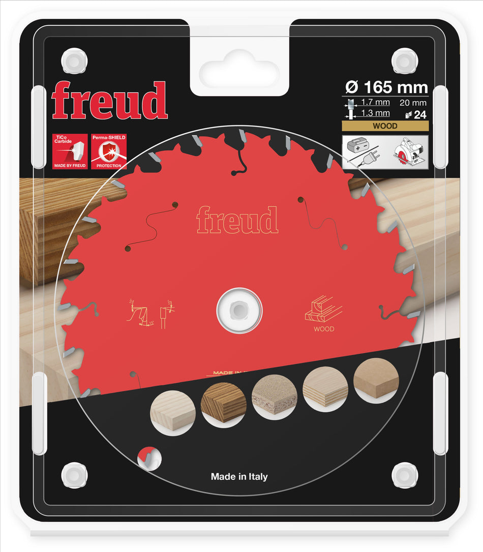 Freud F03FS09686 Circular Saw Blade 165mm x 20mm x 24T
