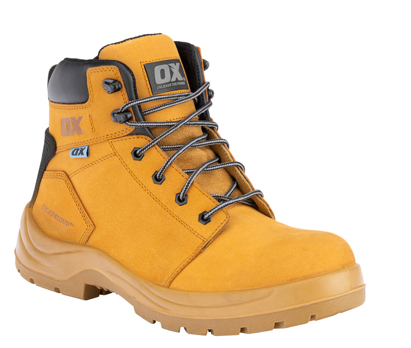 OX Safety S487909 Attitude Honey Nubuck Leather Safety Boots - Size 9