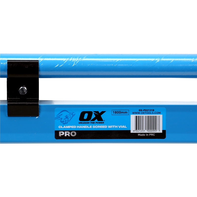 OX Hand Tools P021318 1800mm Concrete Screed with vial