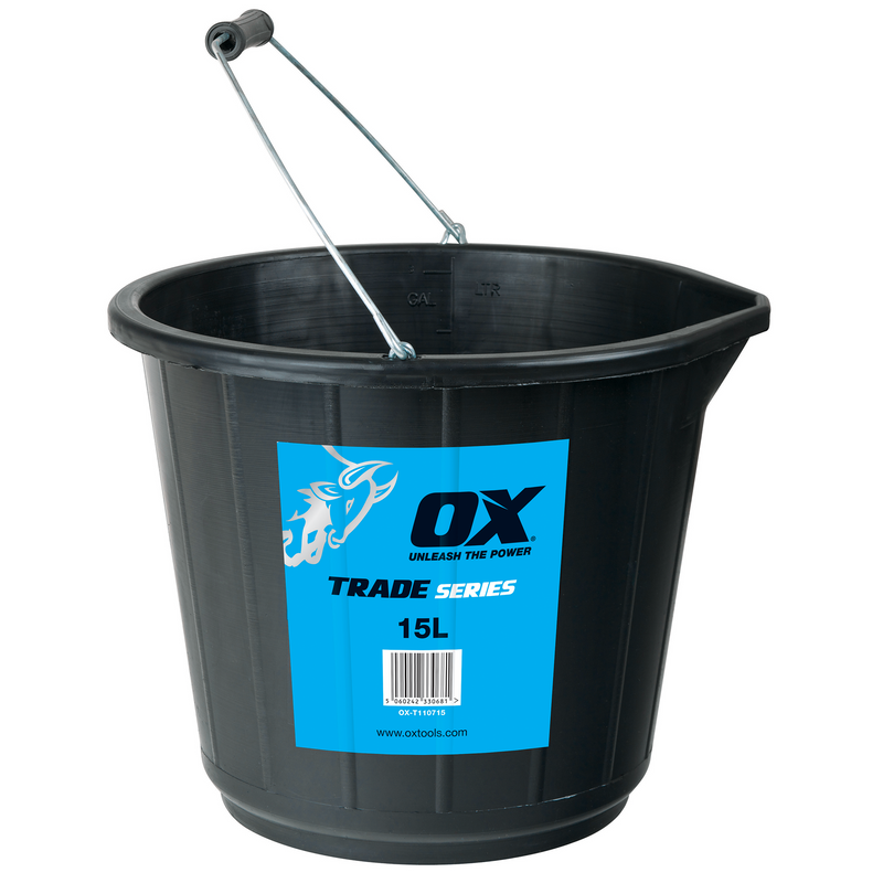 OX Tools OX-T110715 Trade 15L Black Bucket