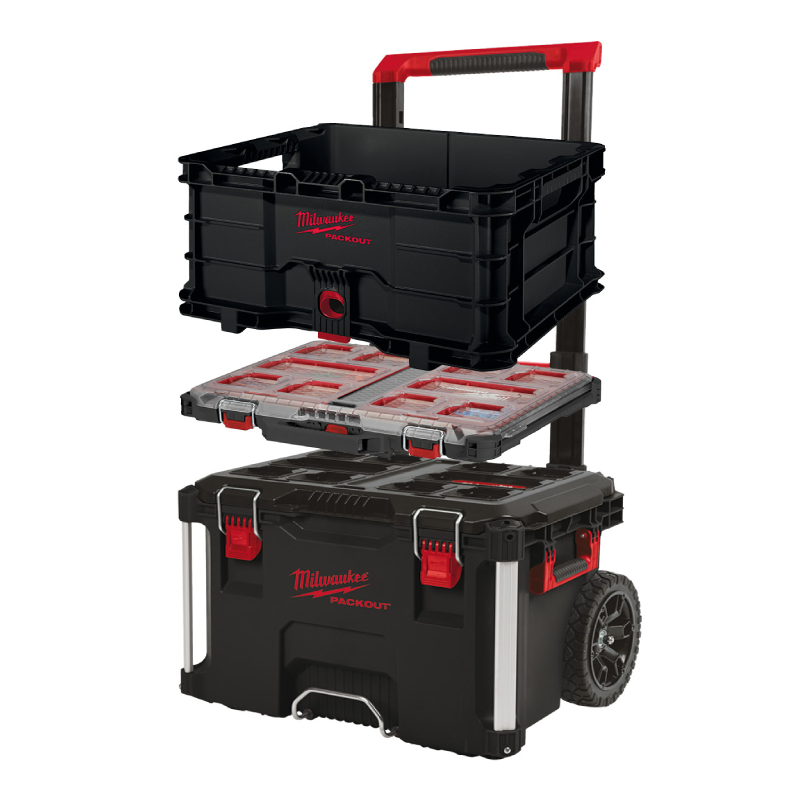 Milwaukee 4932493927 PACKOUT Promo 3pc Set with Trolley Box, Organiser & Crate