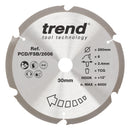 Trend Tools PCD/FSB/2606 Trend Pcd Fibre Cement Circular Saw Blade 260Mm X 30Mm X 6T