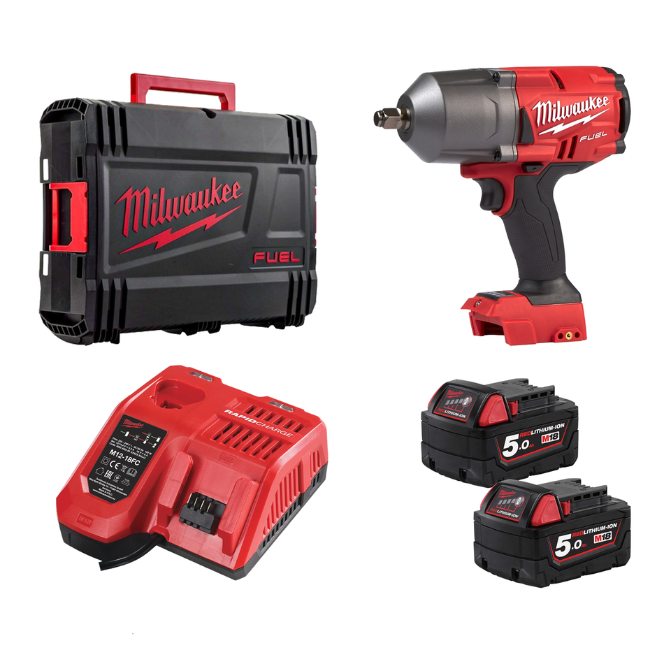 Milwaukee 4933492784 M18 FHIWF12-502X ½″ High Torque Impact Wrench Kit