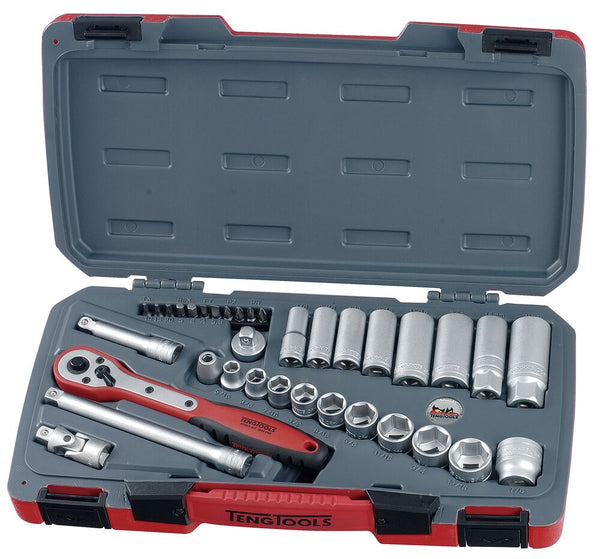 Teng Tools T3835AF MECCA PRO 3/8" Socket Set 6 pt AF 35 Pieces