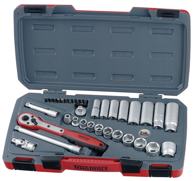 Teng Tools T3835AF MECCA PRO 3/8" Socket Set 6 pt AF 35 Pieces