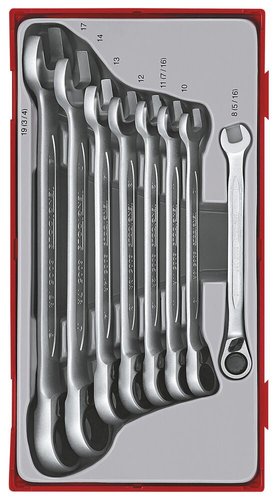 Teng Tools TT6508R Ratcheting Combination Spanner Set R TT1 8 Pieces