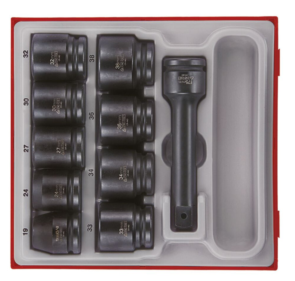 Teng Tools TTD9416 3/4 Impact Socket Set DIN TT2 16 Pieces