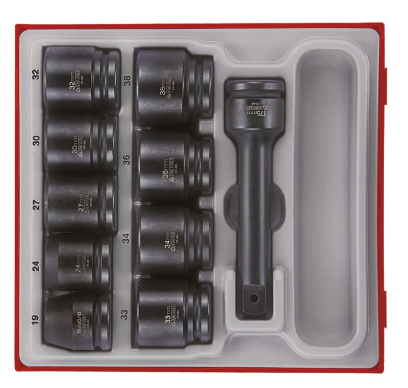 Teng Tools TTD9416 3/4 Impact Socket Set DIN TT2 16 Pieces