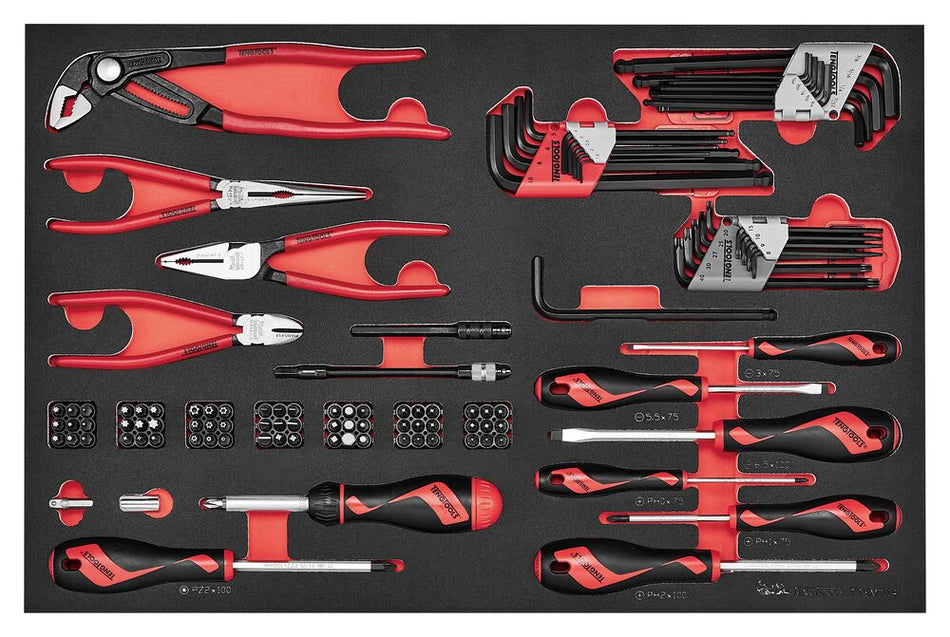 Teng Tools TTEMD114 Screwdriver & plier set FOAM4X4 114 pieces