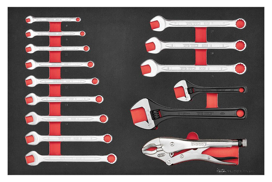 Teng Tools TTESP15 Spanner set FOAM4X4 15 pieces
