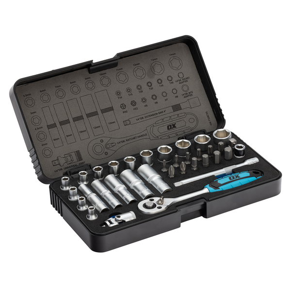 OX T326735 Trade 1/4"Drive Socket Set - 35 Piece