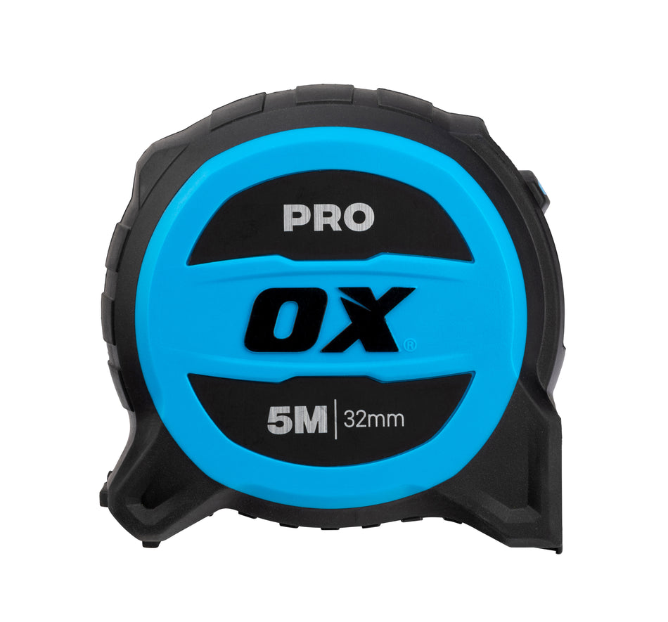 OX Pro 5m Metric Only Tuff Blade Tape Measure - Magnetic Dual Hook & 32mm Wide Blade