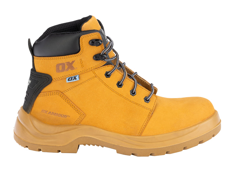 OX Safety S487911 Attitude Honey Nubuck Leather Safety Boots - Size 11