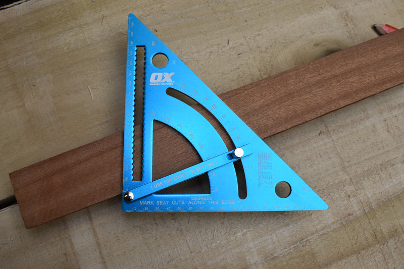 OX P507818 Pro Adjustable Aluminium Rafter Square - 180mm