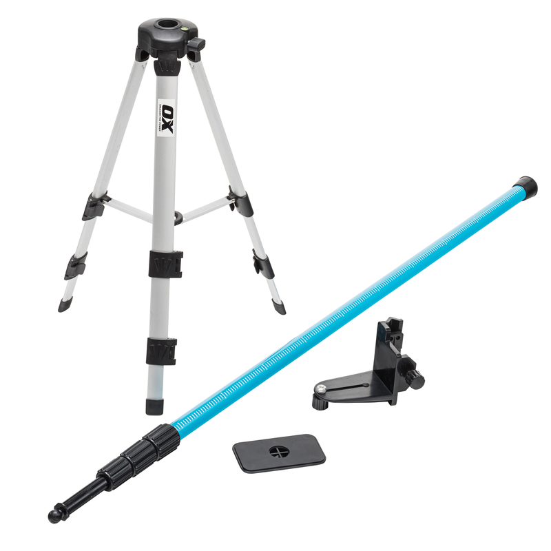 OX Tools OX-P505101 Pro 3.2m Extendable Tripod and Pole for Laser Levels