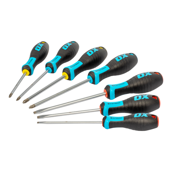 OX Tools OX-P363107 Pro 7 Piece Screwdriver Set - Card Display B