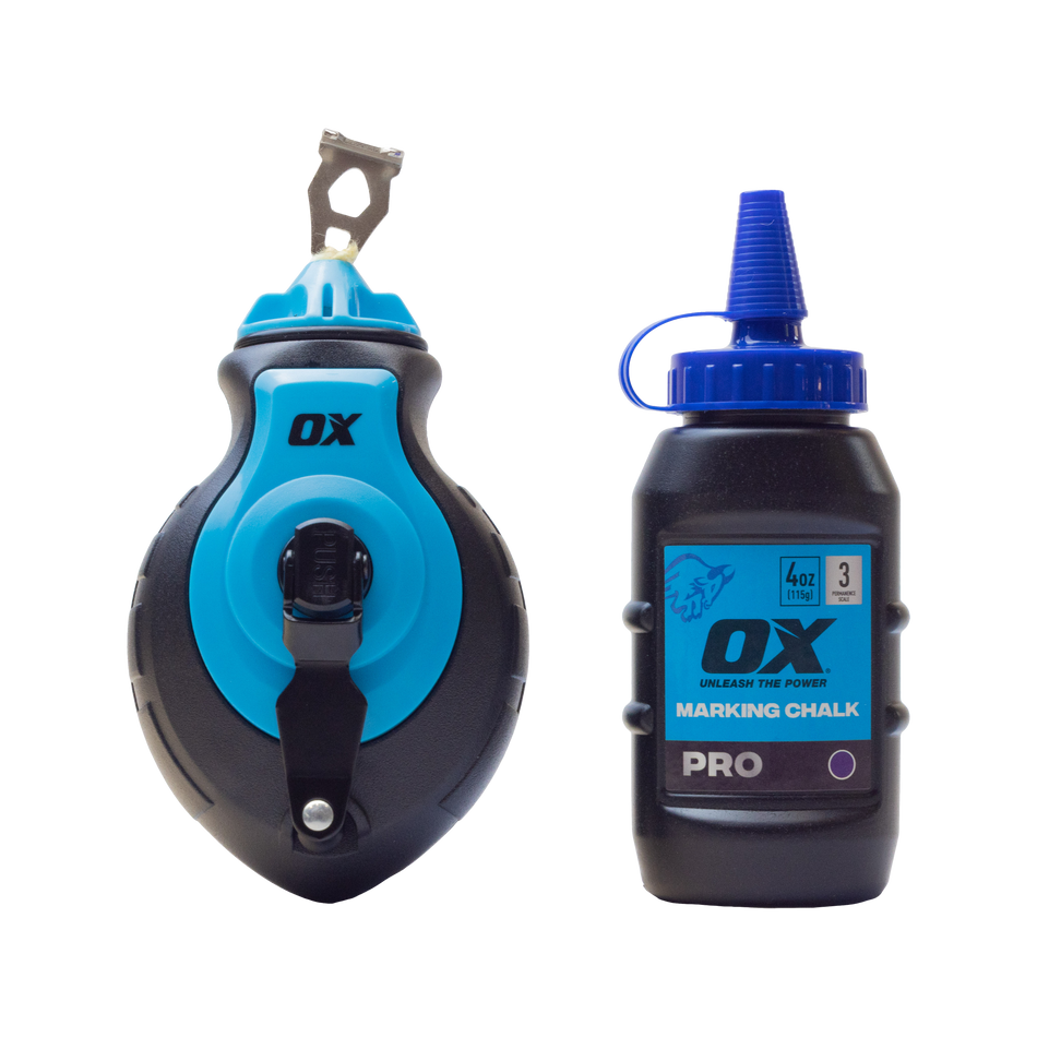 OX Tools OX-P506302 Pro Aluminium Kevlar Chalk Line Reel and Refill