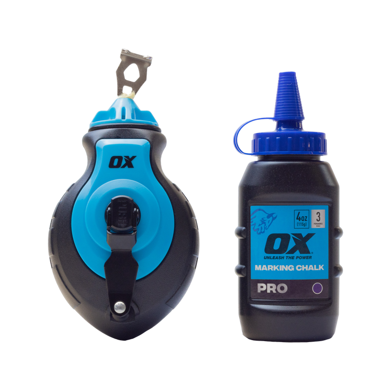 OX Tools OX-P506302 Pro Aluminium Kevlar Chalk Line Reel and Refill