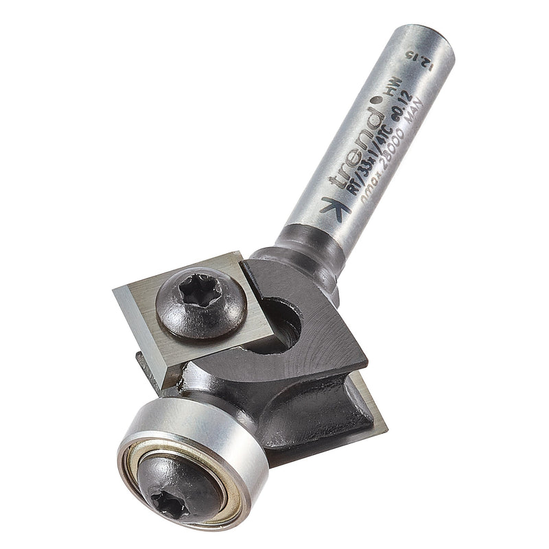 Trend Tools RT/33X1/4TC Rota-Tip Guided Bevel Trimmer 27Mm Diameter 12Mm Length