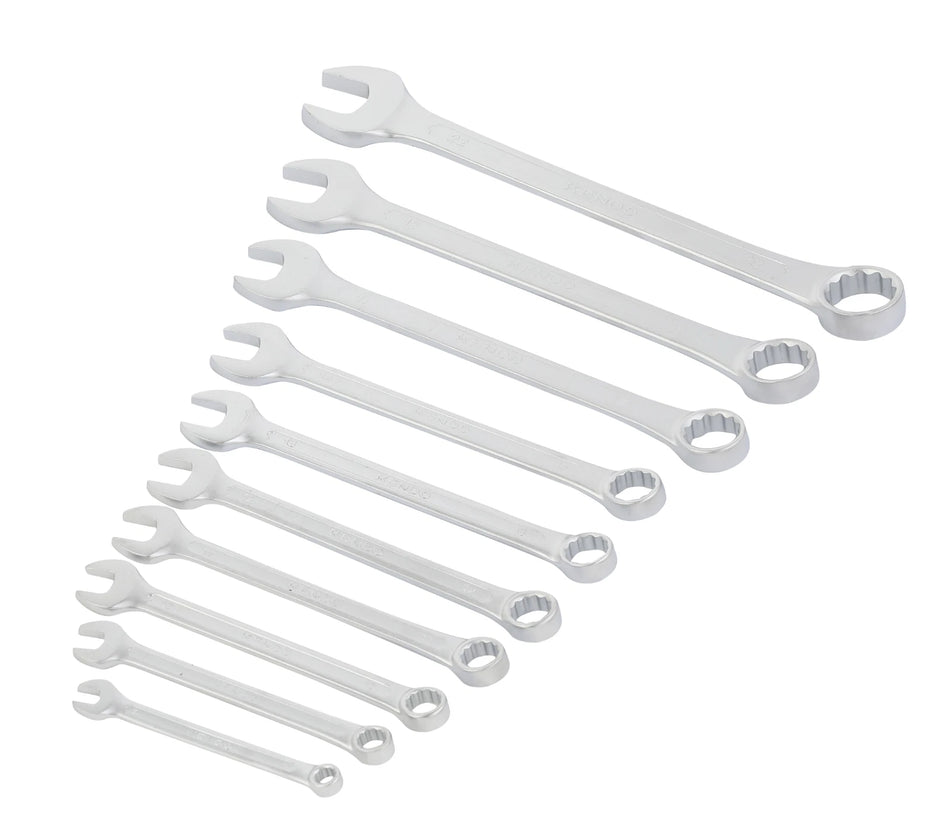 Kendo 15415 10pc Combination Spanner Set 6-22mm Chrome Vanadium Metric Wrench Set for Workshop and Automotive Use