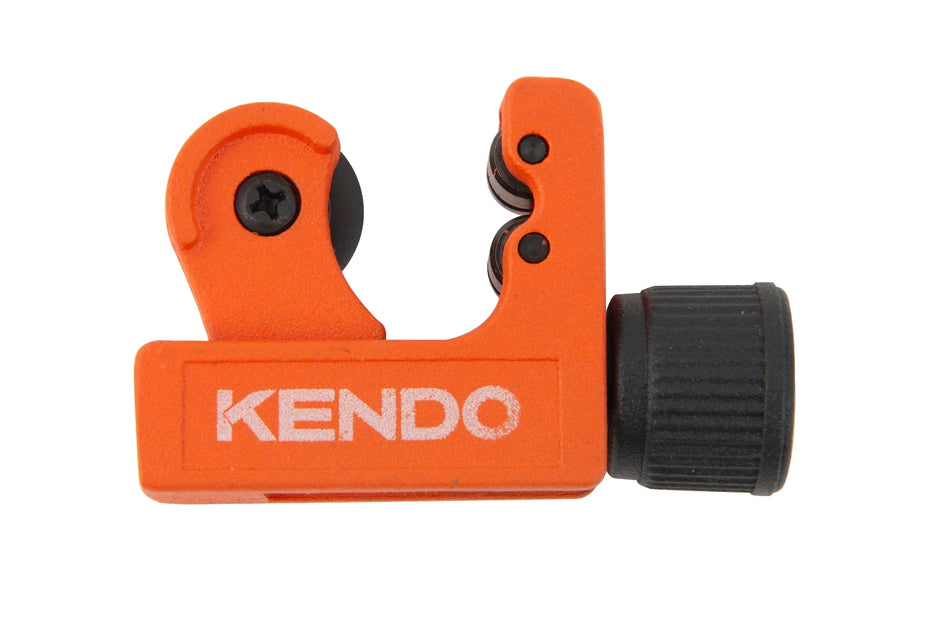 Kendo 50307 Mini Tube Cutter 3~22mm Compact Pipe Cutter with Deburrer for Small Working Radius