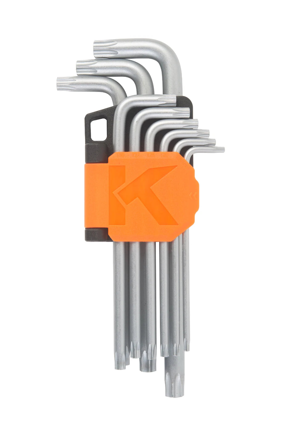 Kendo 20742 9pc Long Arm Torx Key Set Chrome Vanadium Steel T10-T50 Folding Case Hex Key Wrench Set