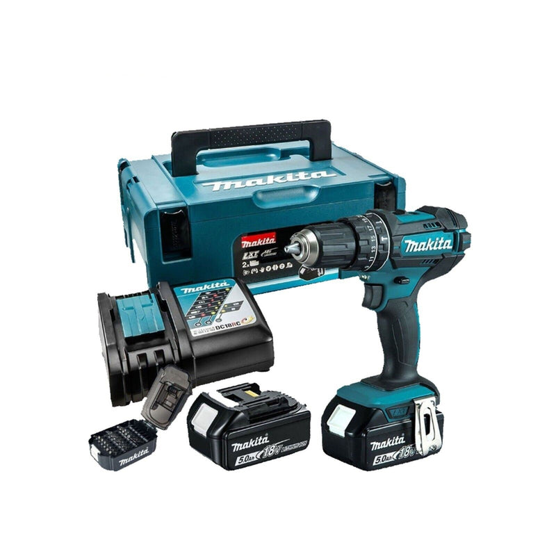 Makita DHP482JX14 18V Lxt Cordless Combi Drill Inc 2X 5.0AH Batts & B-68323 Bit