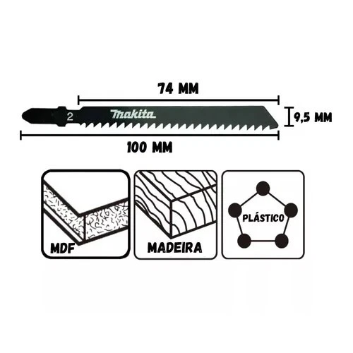 Jig saw blade HCS, 74 mm, 5 pcs