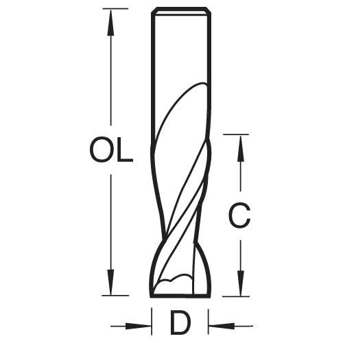 Trend Tools S55/6X1/2STC Spiral Up-Cut  12.7Mm Diameter