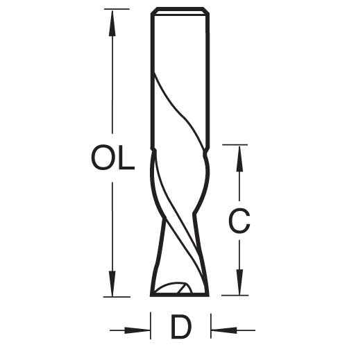 Trend Tools S55/02LHX1/4STC Spiral Down-Cut  3.2Mm Diameter
