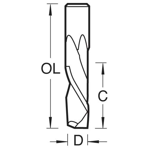 Trend Tools S57/01X1/4STC Spiral Up-Down Cutter 6.35Mm Diameter