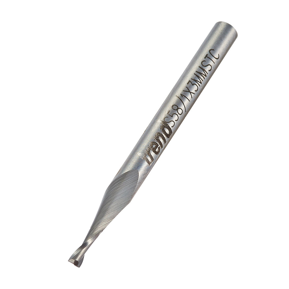 Trend Tools S58/1X3MMSTC Mini Spiral Up-Cut Cutter 1.5Mm Diameter