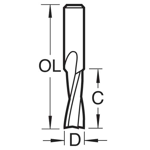 Trend Tools S60/1X1/4STC Acrylic Spiral Upcut 6.3Mm Diameter