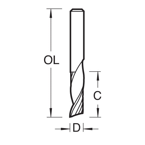 Trend Tools S60/26X1/4STC Plastic Single Flute Upcut Spiral 6.3X19Mm