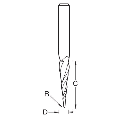 Trend Tools S66/2X4MMSTC Mini R0.5Mm Conical Radius Wood/Abs/Acrylic 4050C150