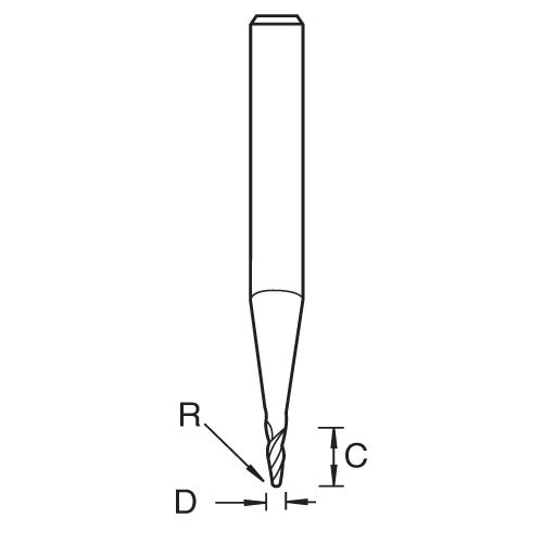 Trend Tools S66/4X4MMSTC Mini R0.5Mm Ball Nose Abs/Acrylic 4050A020