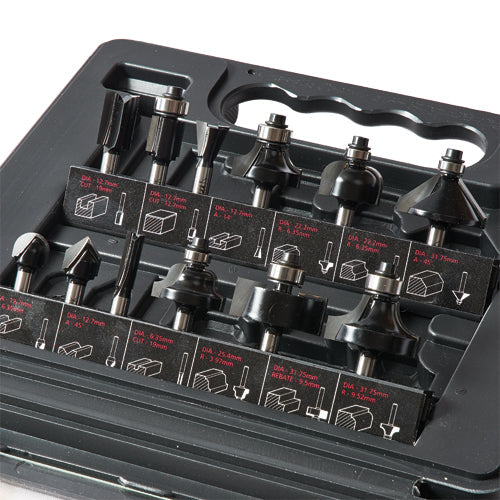 Trend Tools SET/SS8X1/4TC Trend 12 Piece 1/4In Shank Tct Router Cutter Set - Ideal Starter / Entry Level Set For Smaller 1/4In Collet Routers.