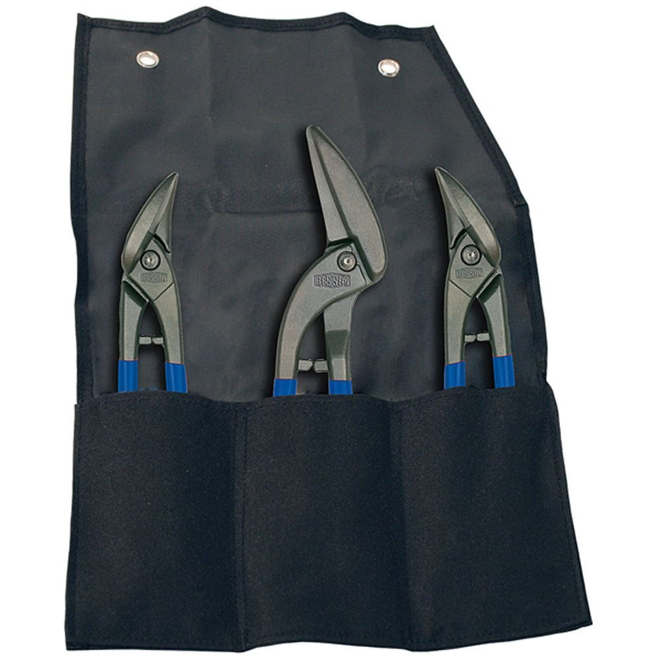 Bessey DSET-SF3 Shape and straight cutting snips- / Pelican snips-Set in pouch, BE770018