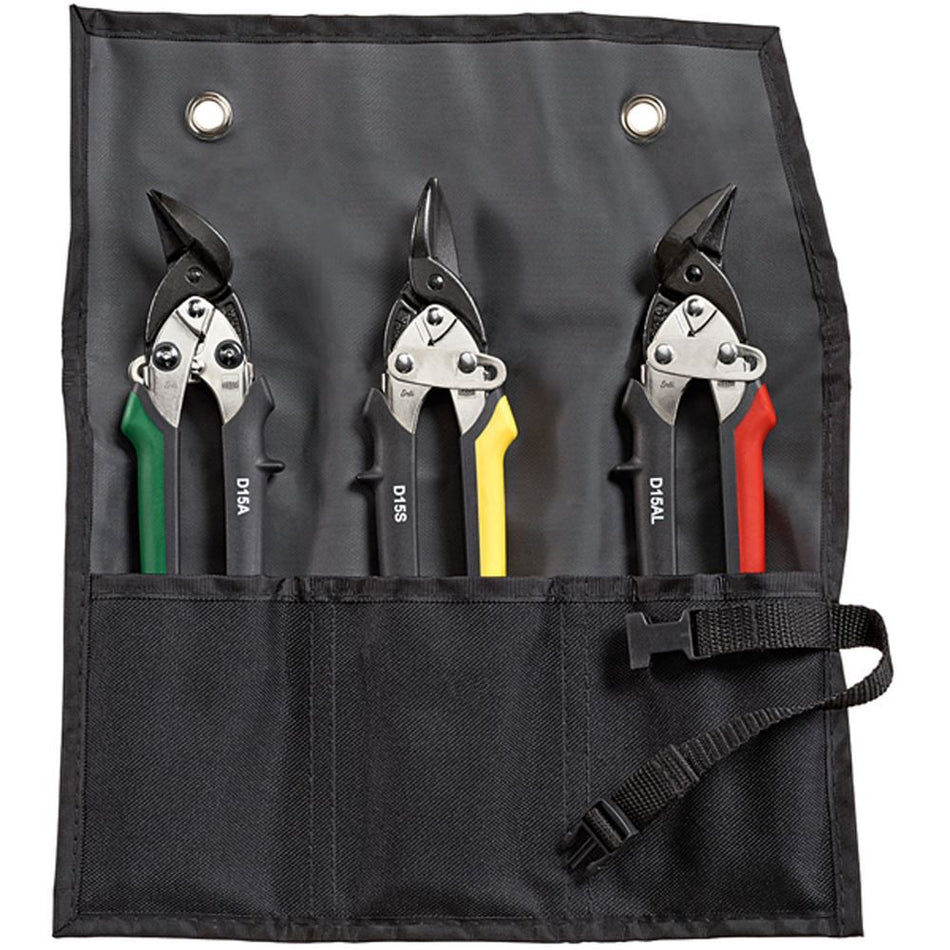 Bessey DSET15 Shape and straight cutting snips-Set in pouch DSET15, BE770019