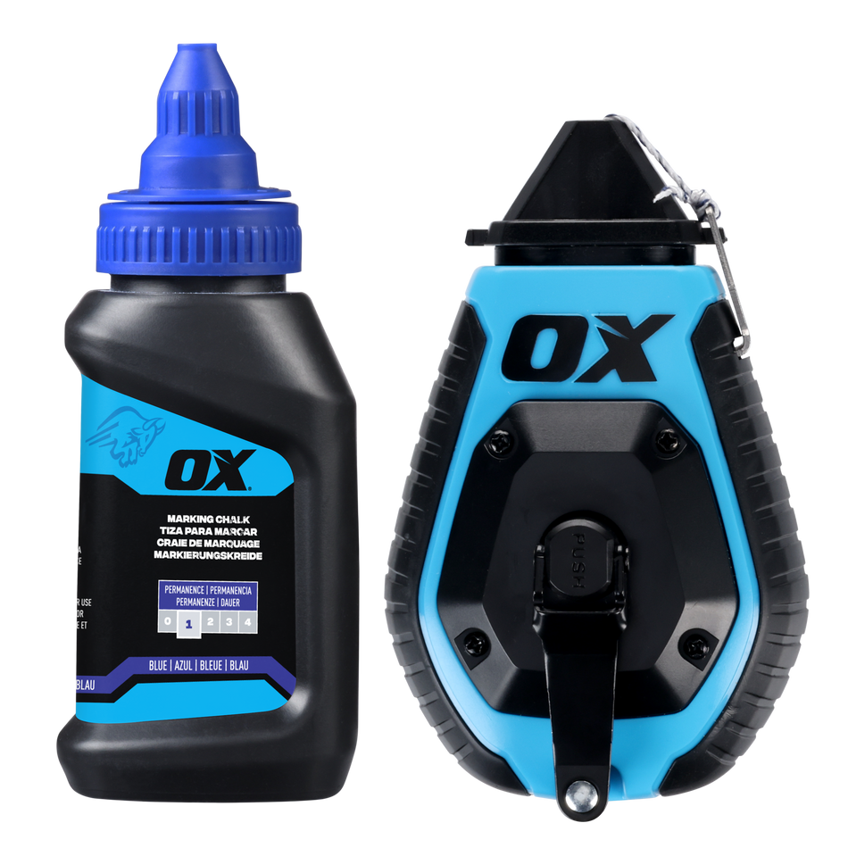 OX T630602 Trade 30m/100' ABS Chalk Reel w/ Grip Value Pack - Standard Bold Line / 6:1 Gear Ratio