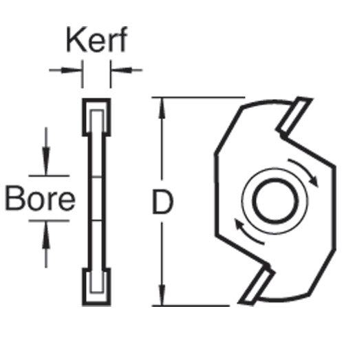 Trend Tools 34/20TC Slotter 6Mm Kerf 1/4 Bore